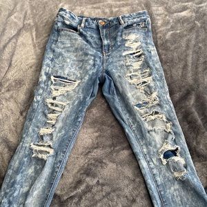 American Eagle Acid Wash Distressed Skinny Jeans